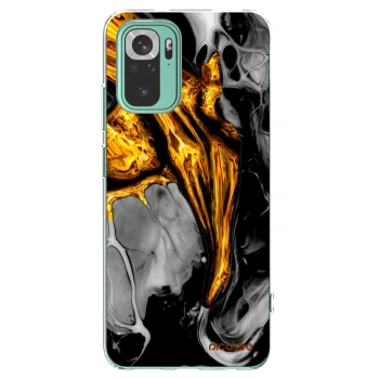 Picasee silikonski prozorni ovitek za Xiaomi Redmi Note 10 Pro - Black Gold