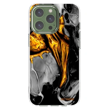 Picasee silikonski prozorni ovitek za Apple iPhone 13 Pro - Black Gold