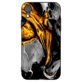 Picasee silikonski črni ovitek za Apple iPhone XR - Black Gold