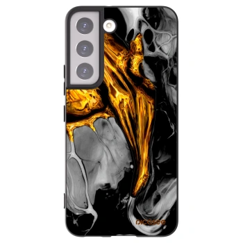 Picasee silikonski črni ovitek za Samsung Galaxy S22 5G - Black Gold