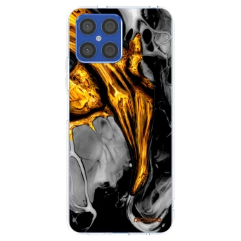 Picasee silikonski prozorni ovitek za Honor X8 4G - Black Gold