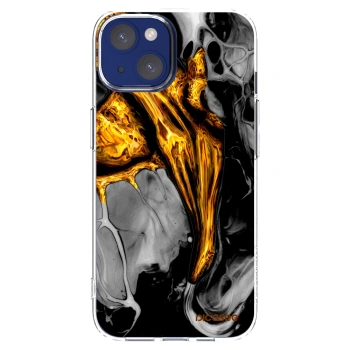 Picasee silikonski prozorni ovitek za Apple iPhone 14 - Black Gold
