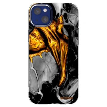 Picasee silikonski prozorni ovitek za Apple iPhone 14 Plus - Black Gold