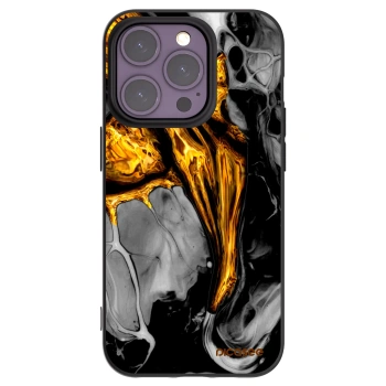 Picasee silikonski črni ovitek za Apple iPhone 14 Pro - Black Gold