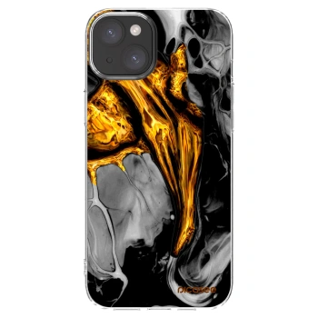 Picasee silikonski prozorni ovitek za Apple iPhone 15 Plus - Black Gold