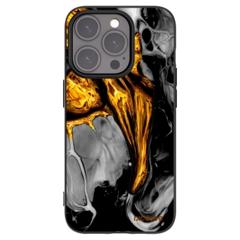Picasee silikonski črni ovitek za Apple iPhone 15 Pro - Black Gold