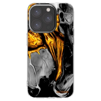 Picasee silikonski prozorni ovitek za Apple iPhone 15 Pro - Black Gold
