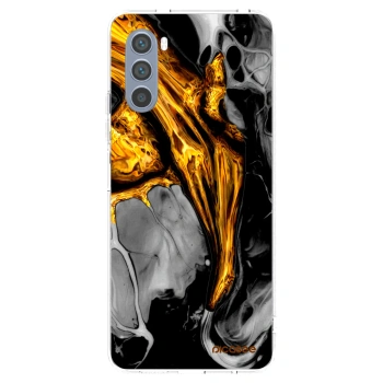 Picasee silikonski prozorni ovitek za Motorola Moto G62 - Black Gold