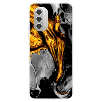 Picasee silikonski prozorni ovitek za Motorola Moto G51 - Black Gold