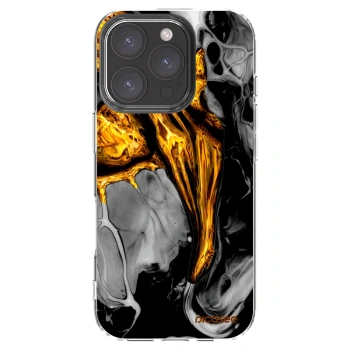 Picasee silikonski prozorni ovitek za Apple iPhone 16 Pro - Black Gold