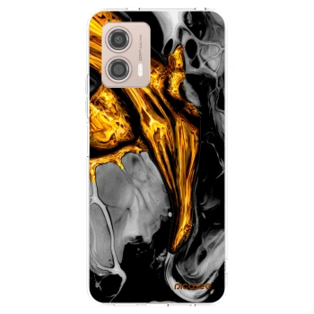 Picasee silikonski prozorni ovitek za Motorola Moto G53 5G - Black Gold