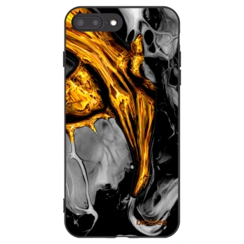 Picasee silikonski črni ovitek za Apple iPhone 7 Plus - Black Gold