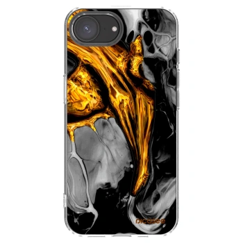 Picasee silikonski prozorni ovitek za Apple iPhone 16e - Black Gold