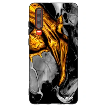 Picasee silikonski črni ovitek za Huawei P30 - Black Gold
