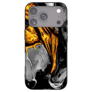Picasee silikonski črni ovitek za Apple iPhone 17 Pro - Black Gold