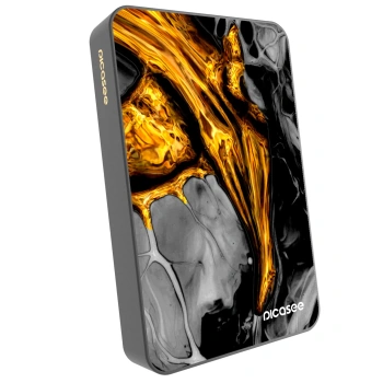 Picasee Prenosna baterija z MagSafe 10 000 mAh Siva - Black Gold