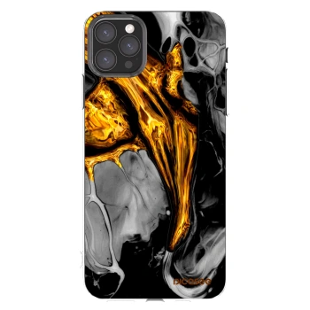 Picasee silikonski prozorni ovitek za Apple iPhone 11 Pro Max - Black Gold