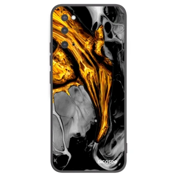 Picasee silikonski črni ovitek za Samsung Galaxy S20 G980F - Black Gold