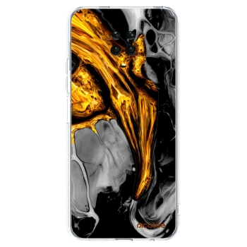 Picasee silikonski prozorni ovitek za Xiaomi Redmi Note 9S - Black Gold