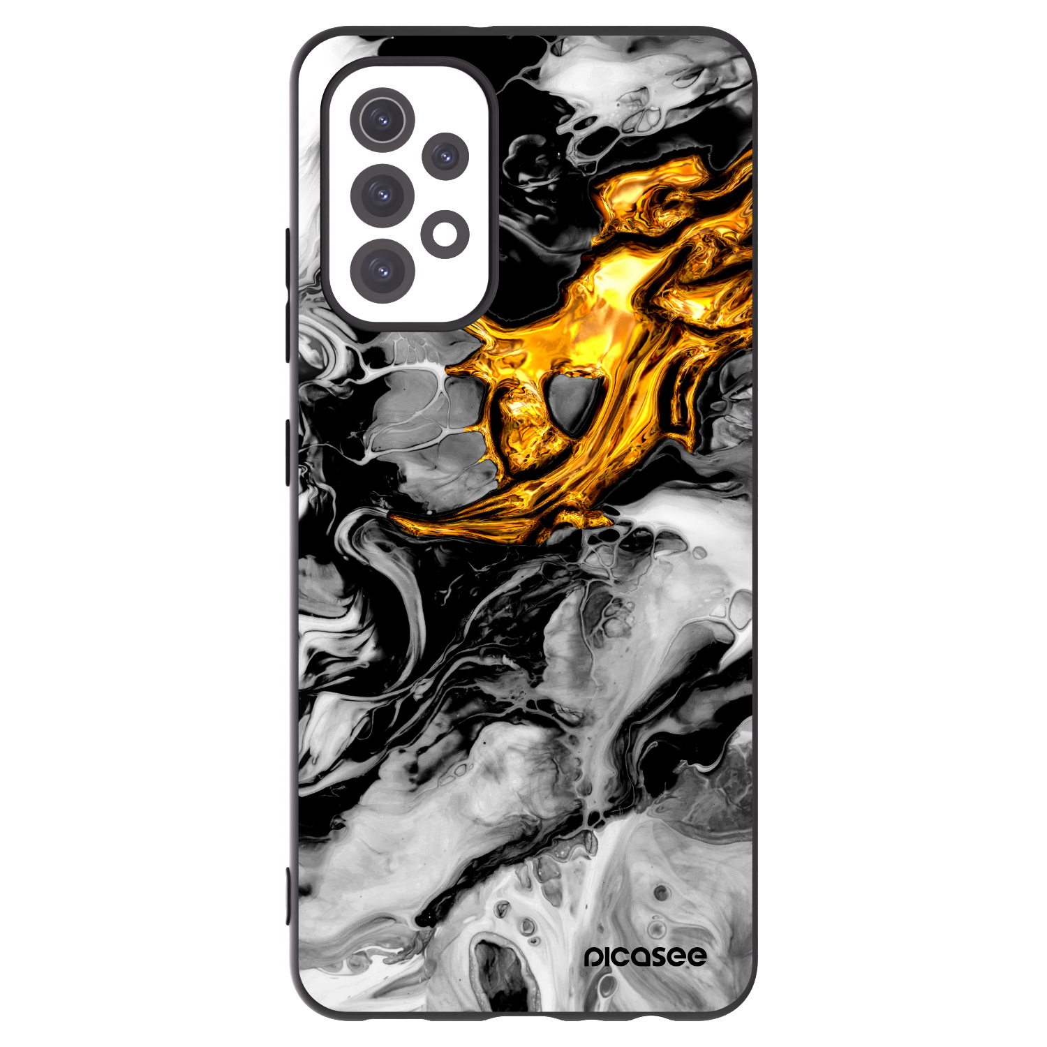 Picasee silikonski črni ovitek za Samsung Galaxy A32 5G A326B - Black Gold 2