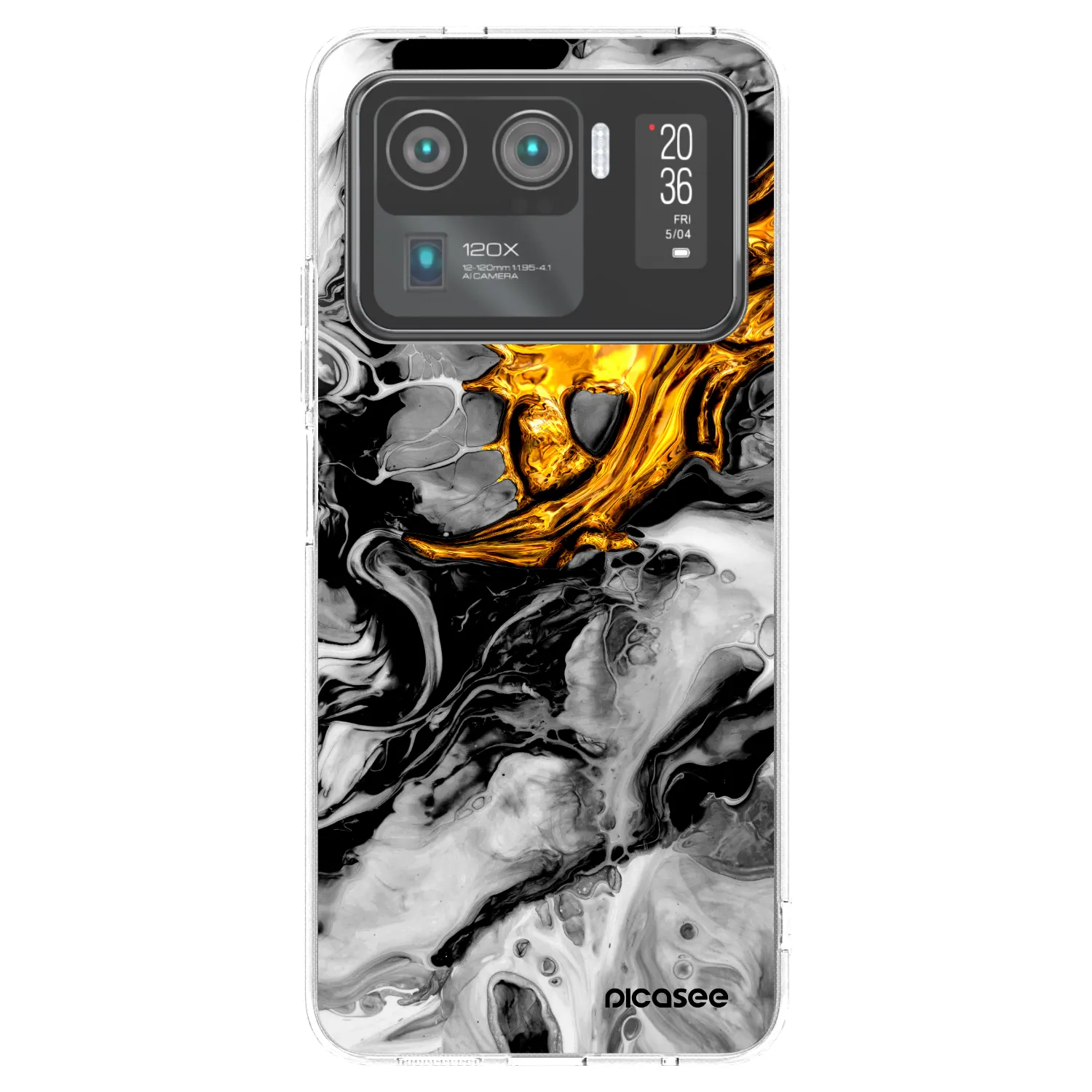 Picasee silikonski prozorni ovitek za Xiaomi Mi 11 Ultra - Black Gold 2