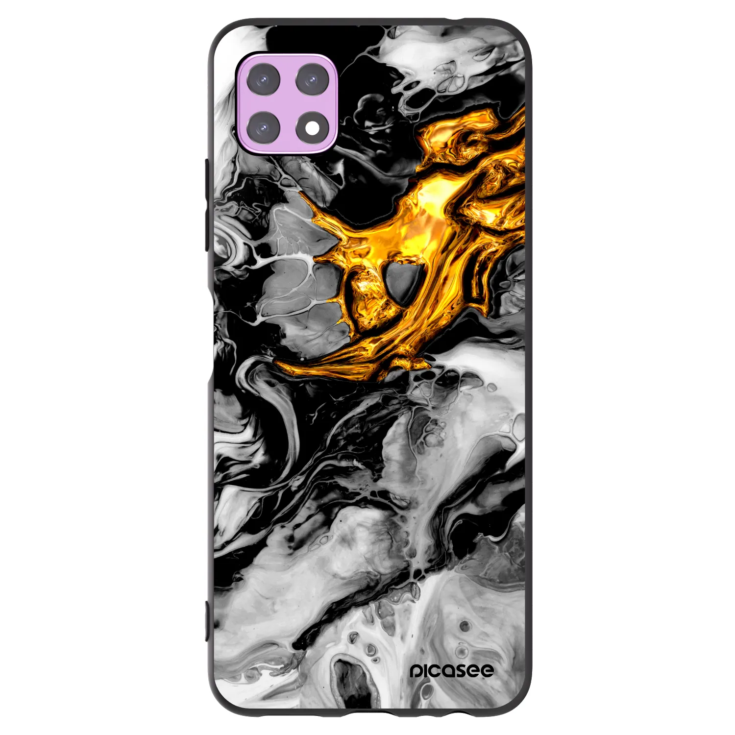 Picasee silikonski črni ovitek za Samsung Galaxy A22 A226B 5G - Black Gold 2