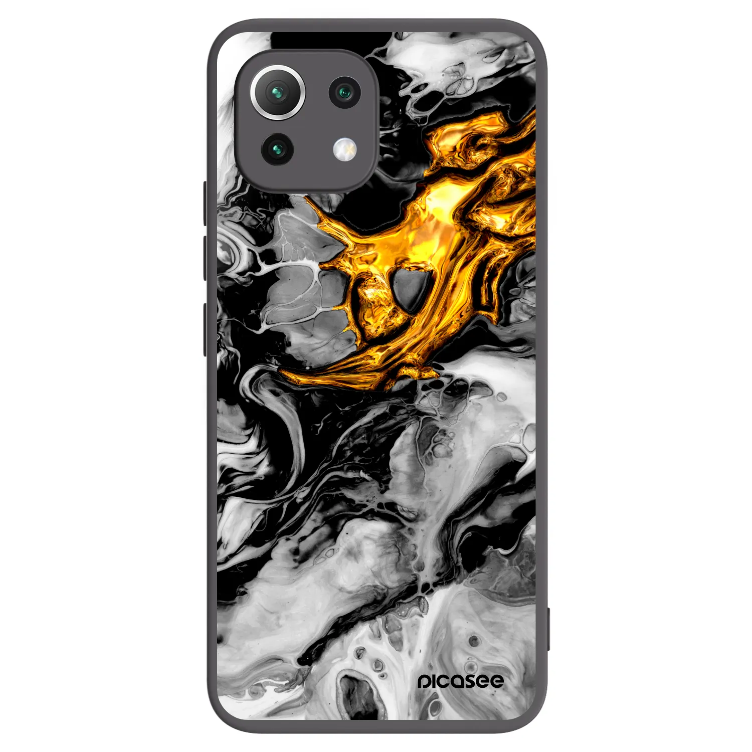 Picasee silikonski črni ovitek za Xiaomi 11 Lite 5G NE - Black Gold 2