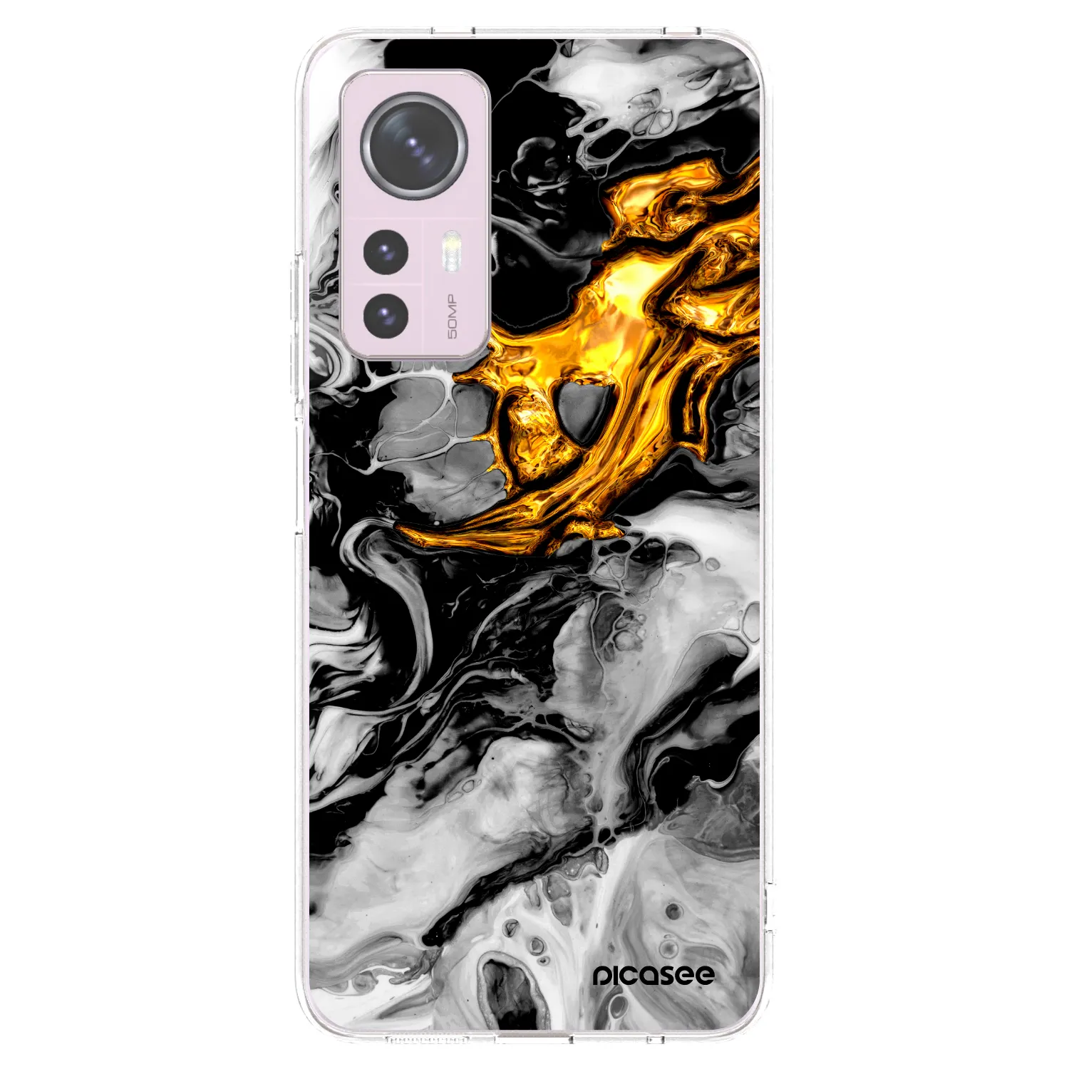 Picasee silikonski prozorni ovitek za Xiaomi 12 - Black Gold 2