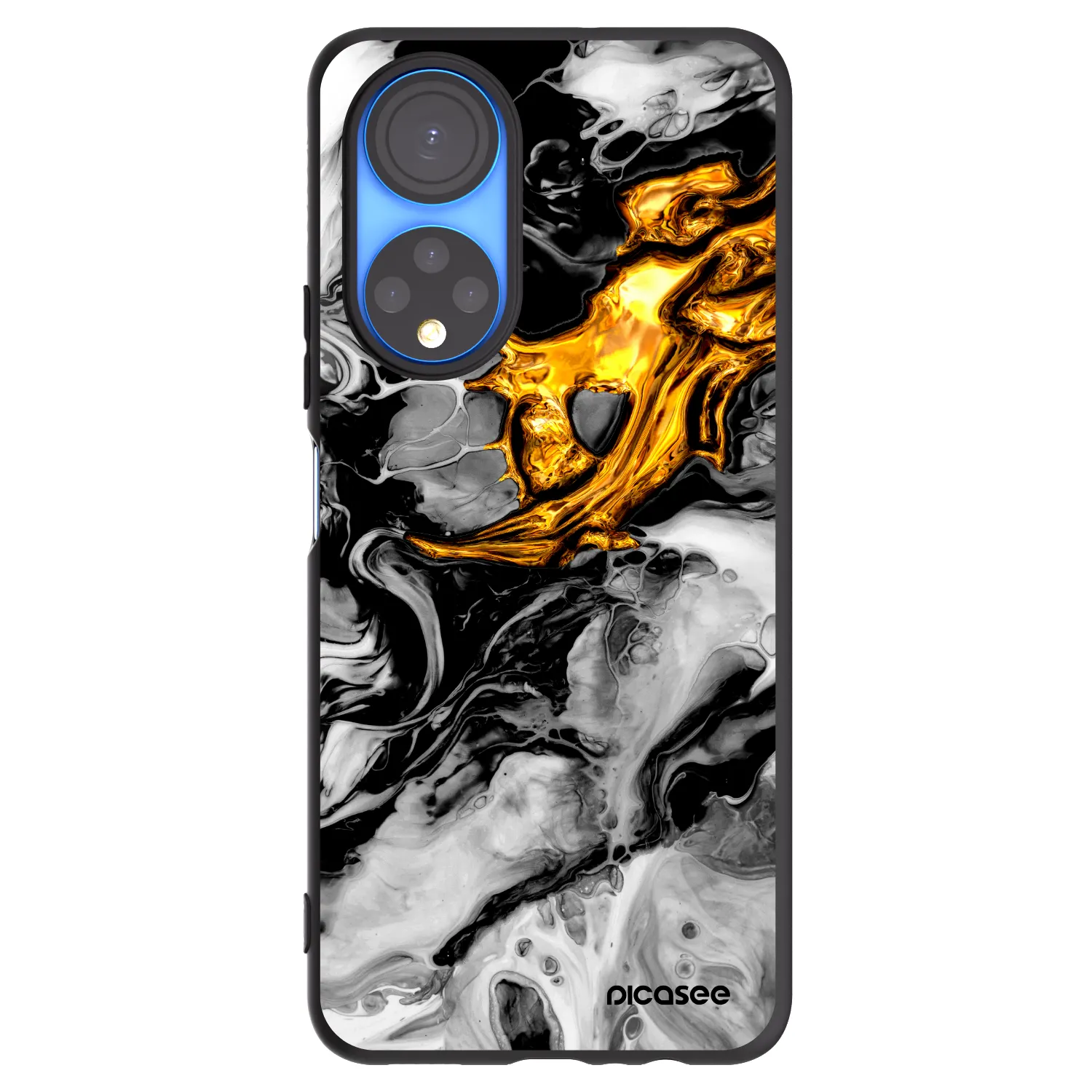 Picasee silikonski črni ovitek za Honor X7 - Black Gold 2