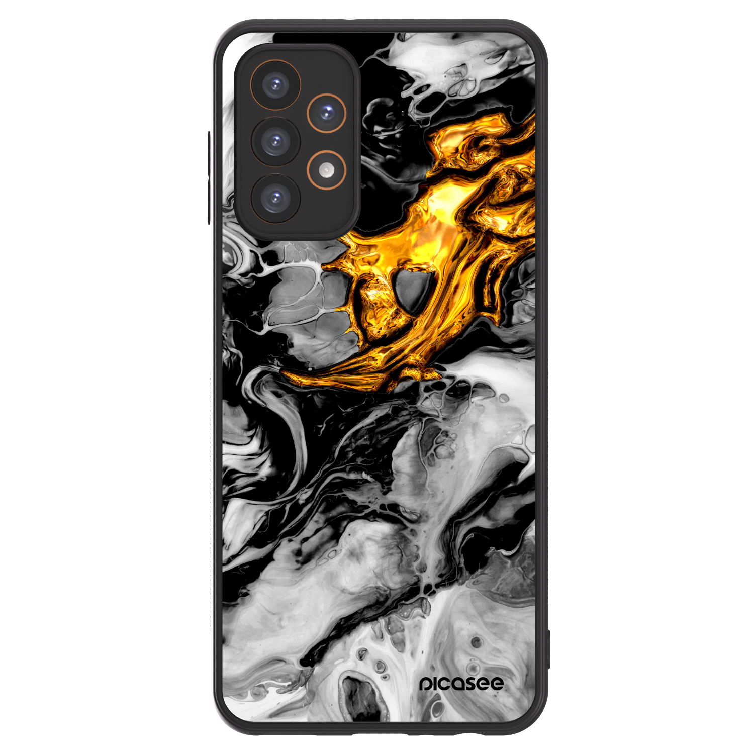 Picasee ULTIMATE CASE za Samsung Galaxy A23 A235F 4G - Black Gold 2