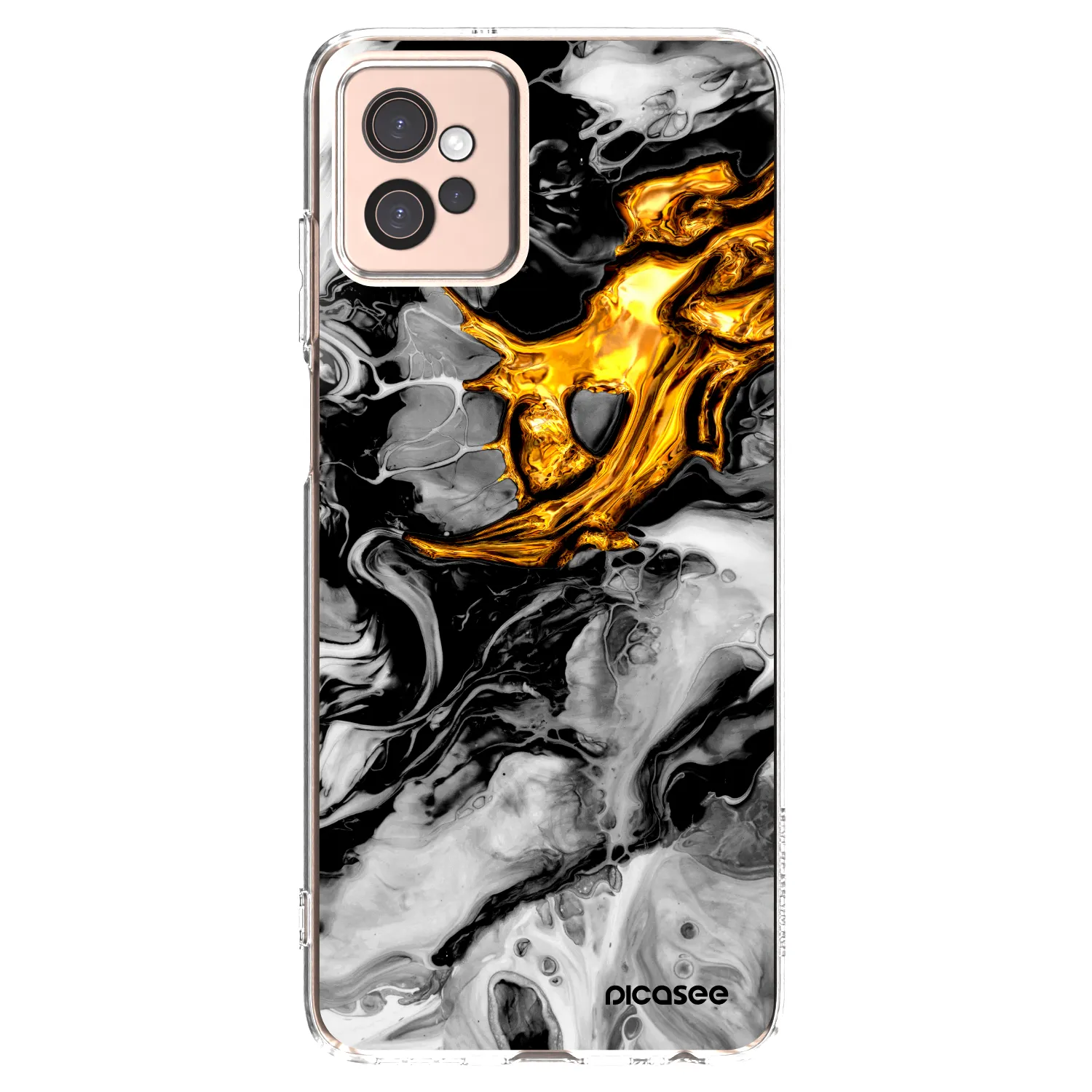 Picasee silikonski prozorni ovitek za Motorola Moto G32 - Black Gold 2