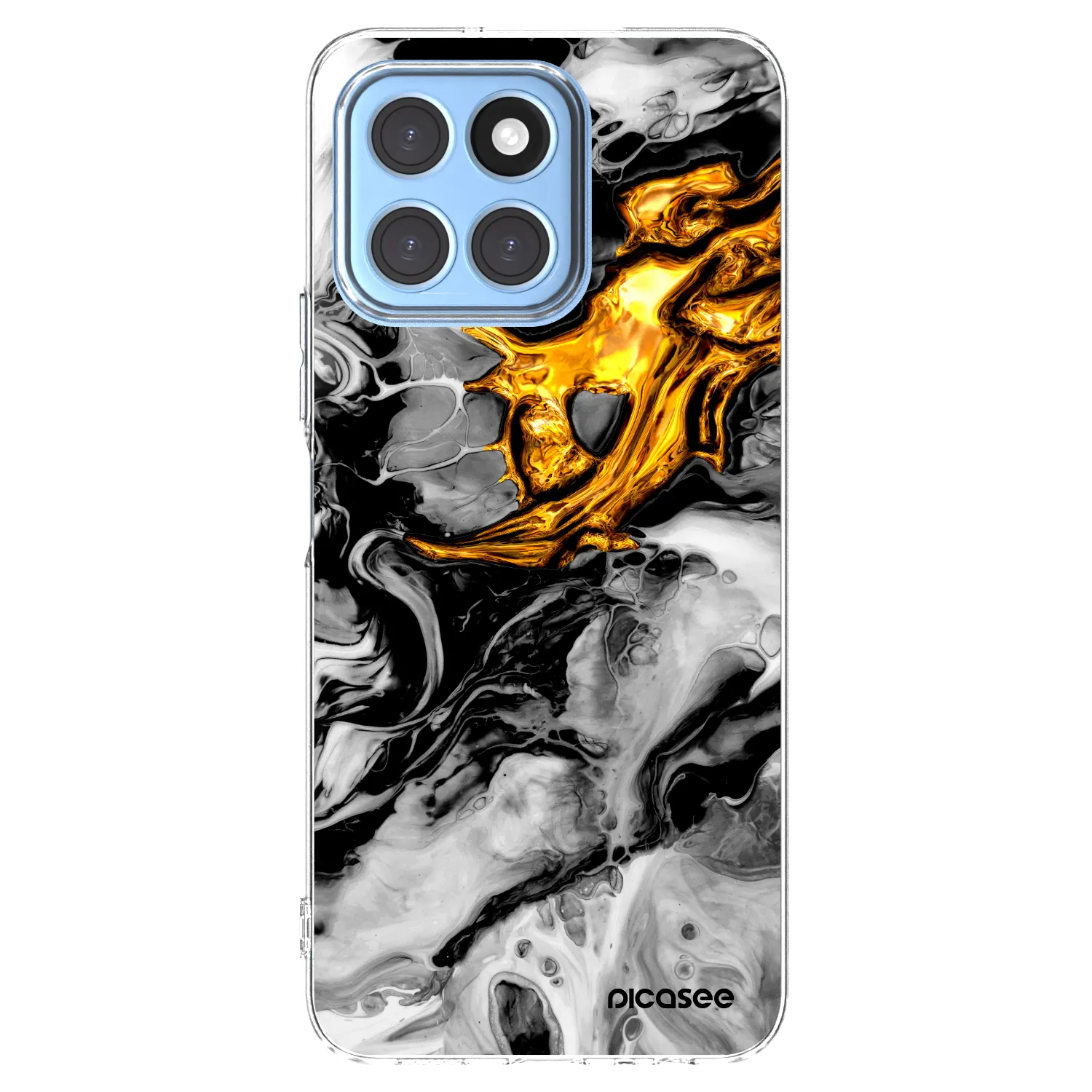 Picasee silikonski prozorni ovitek za Honor X8 5G - Black Gold 2