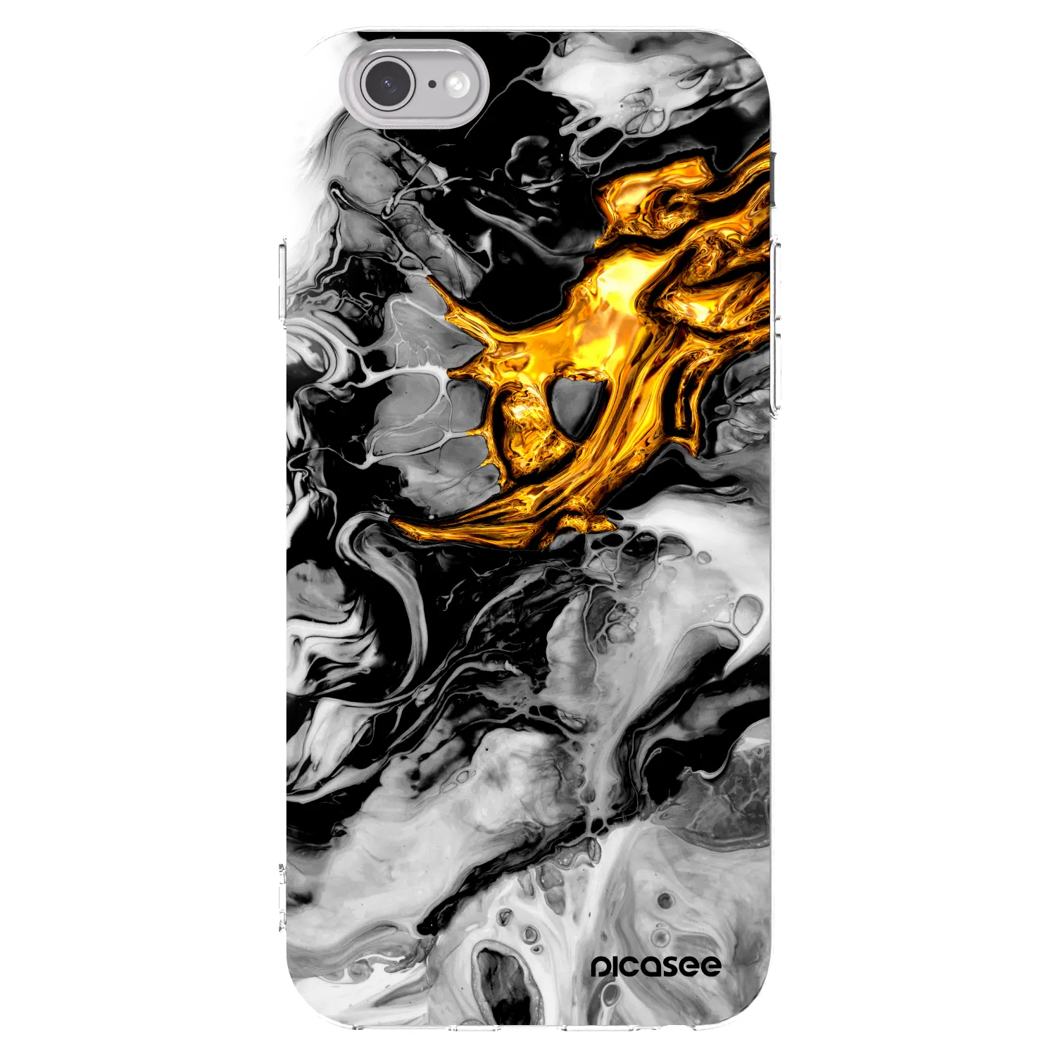 Picasee silikonski prozorni ovitek za Apple iPhone 6/6S - Black Gold 2