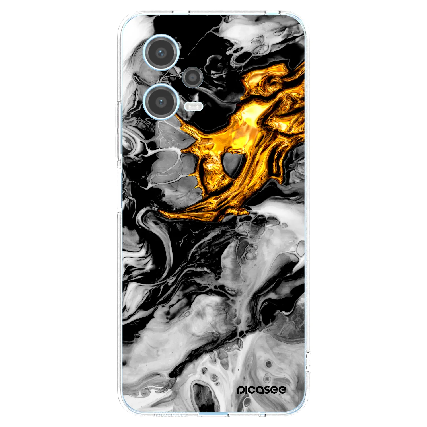 Picasee silikonski prozorni ovitek za Xiaomi Redmi Note 12 5G - Black Gold 2