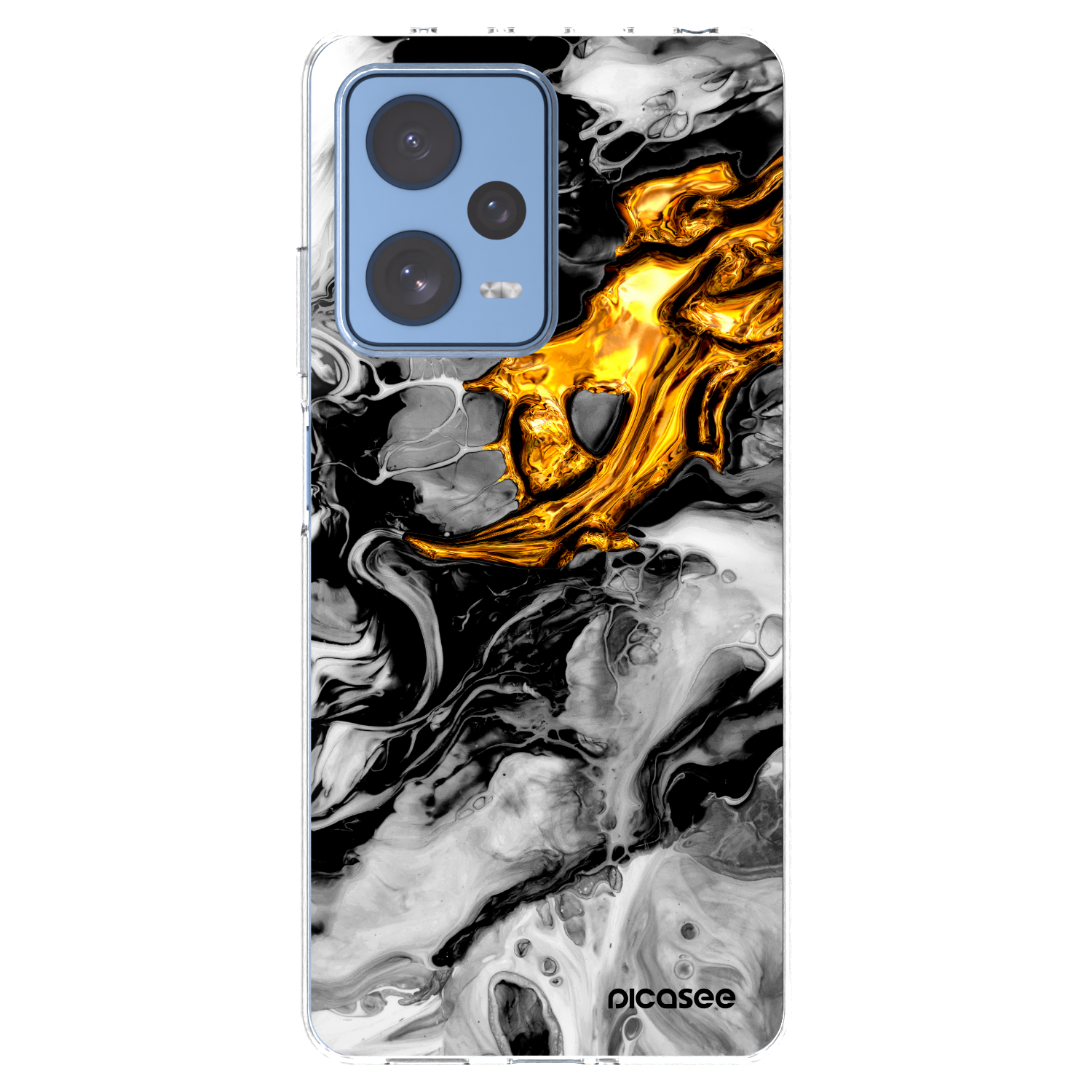 Picasee silikonski prozorni ovitek za Xiaomi Redmi Note 12 Pro 5G - Black Gold 2
