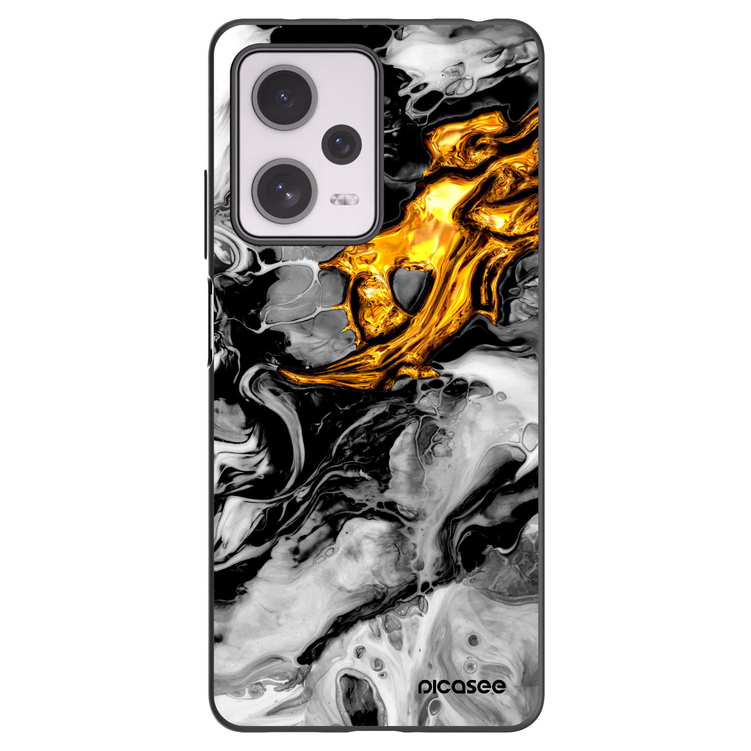 Picasee silikonski črni ovitek za Xiaomi Redmi Note 12 Pro+ 5G - Black Gold 2
