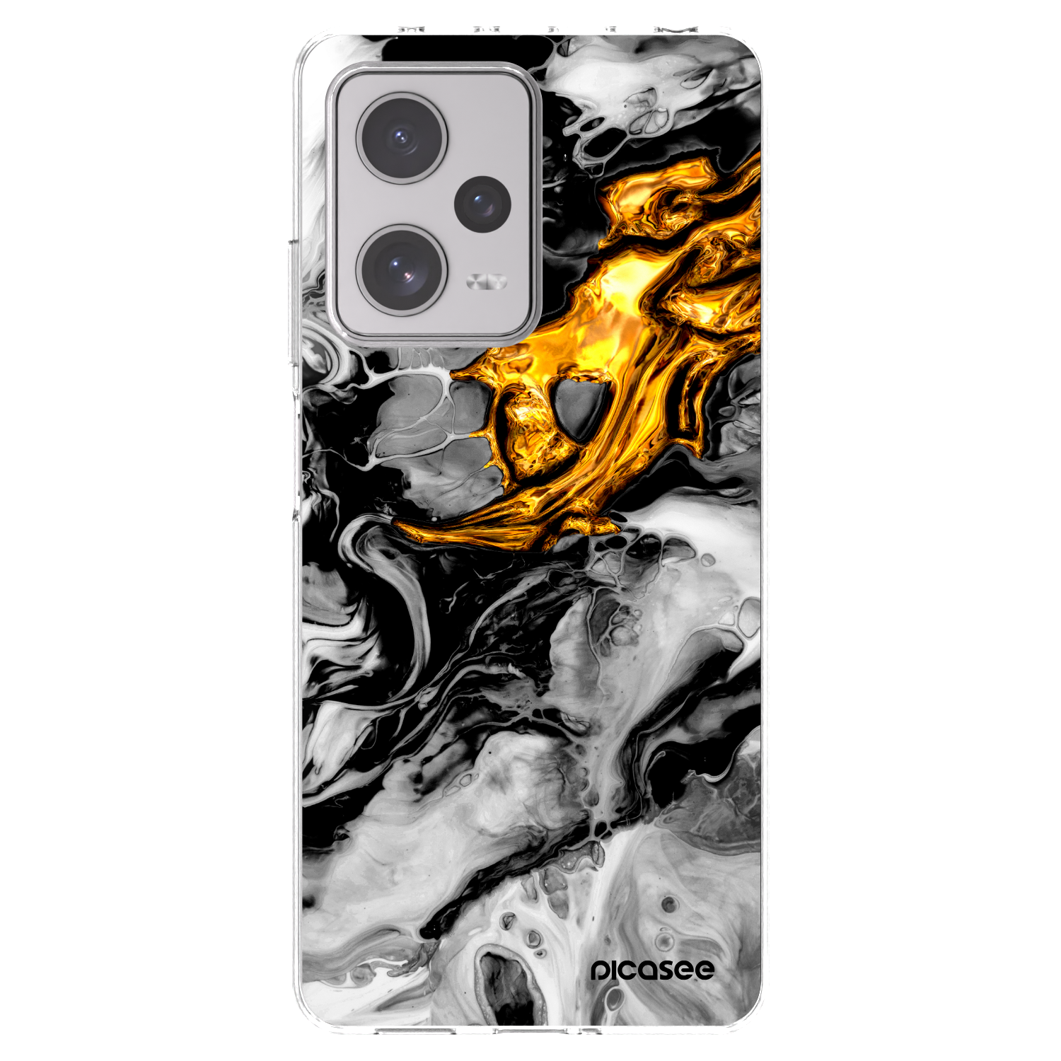 Picasee silikonski prozorni ovitek za Xiaomi Redmi Note 12 Pro+ 5G - Black Gold 2