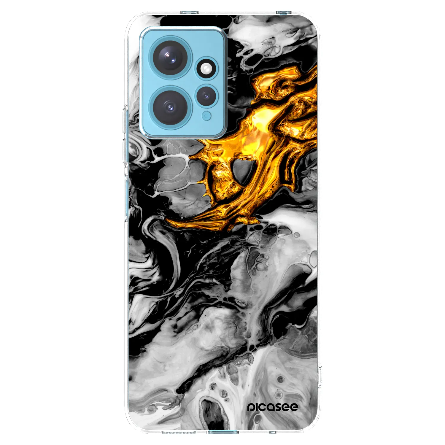 Picasee silikonski prozorni ovitek za Xiaomi Redmi Note 12 4G - Black Gold 2