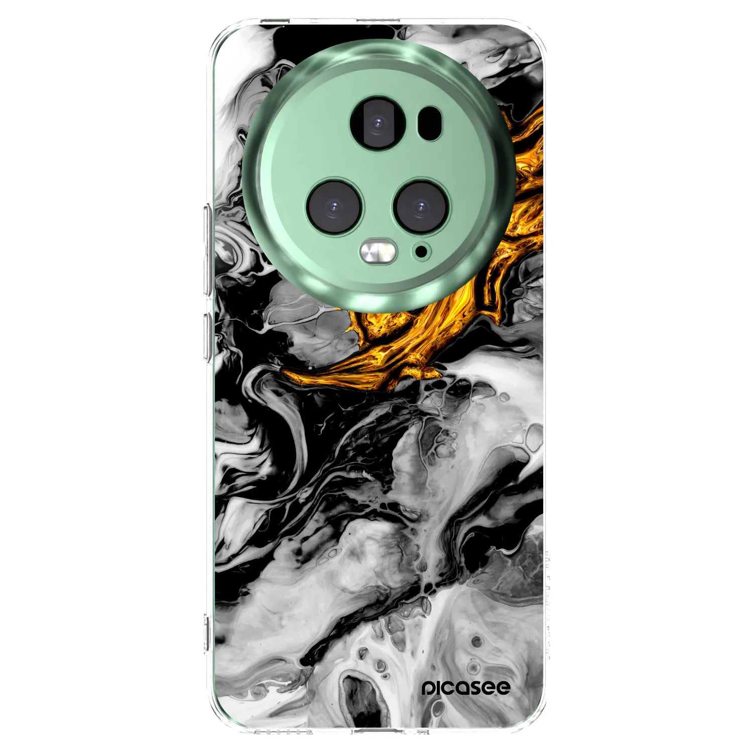 Picasee silikonski prozorni ovitek za Honor Magic5 Pro - Black Gold 2