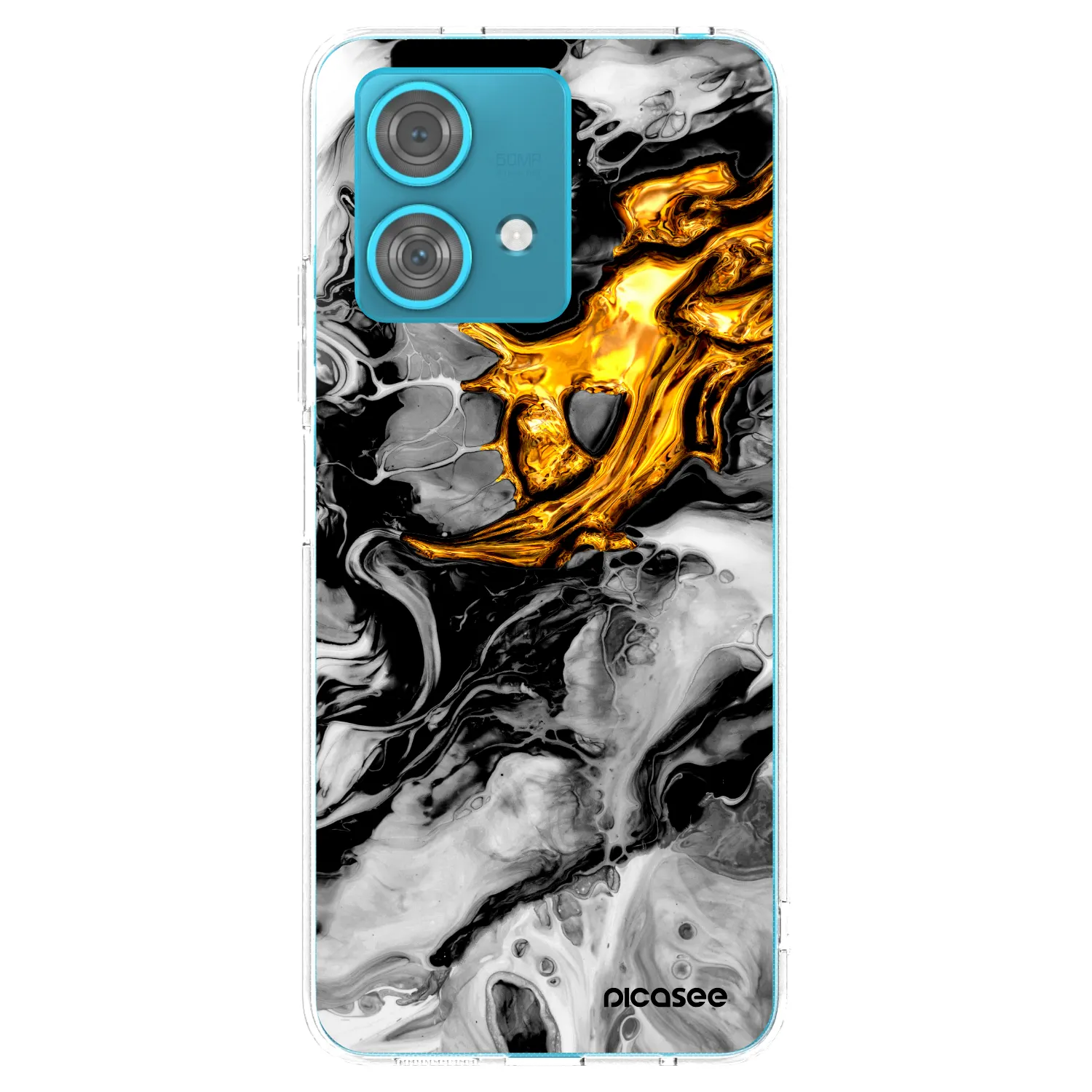 Picasee silikonski prozorni ovitek za Motorola Edge 40 Neo - Black Gold 2