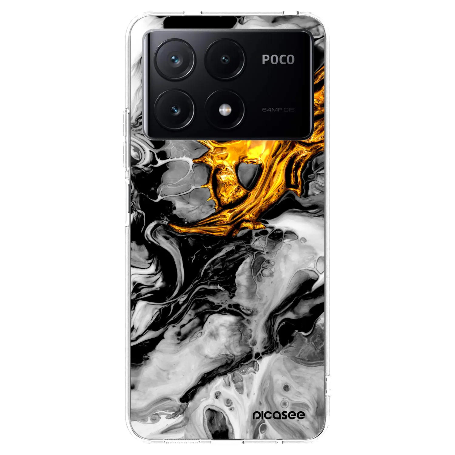 Picasee silikonski prozorni ovitek za Xiaomi Poco X6 Pro - Black Gold 2