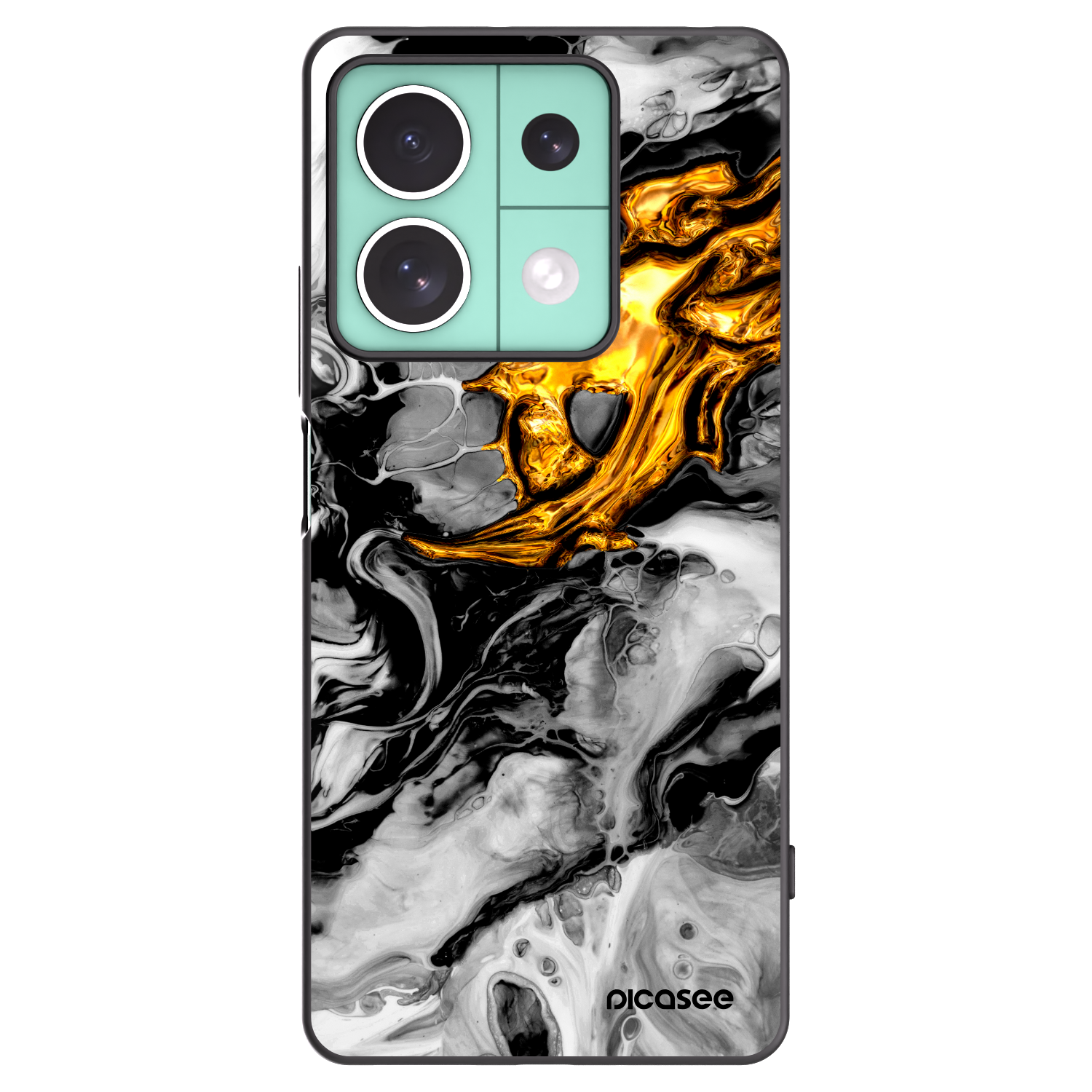 Picasee silikonski črni ovitek za Xiaomi Redmi Note 13 5G - Black Gold 2
