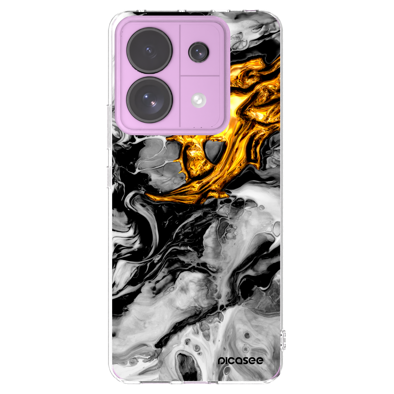 Picasee silikonski prozorni ovitek za Xiaomi Redmi Note 13 Pro 5G - Black Gold 2