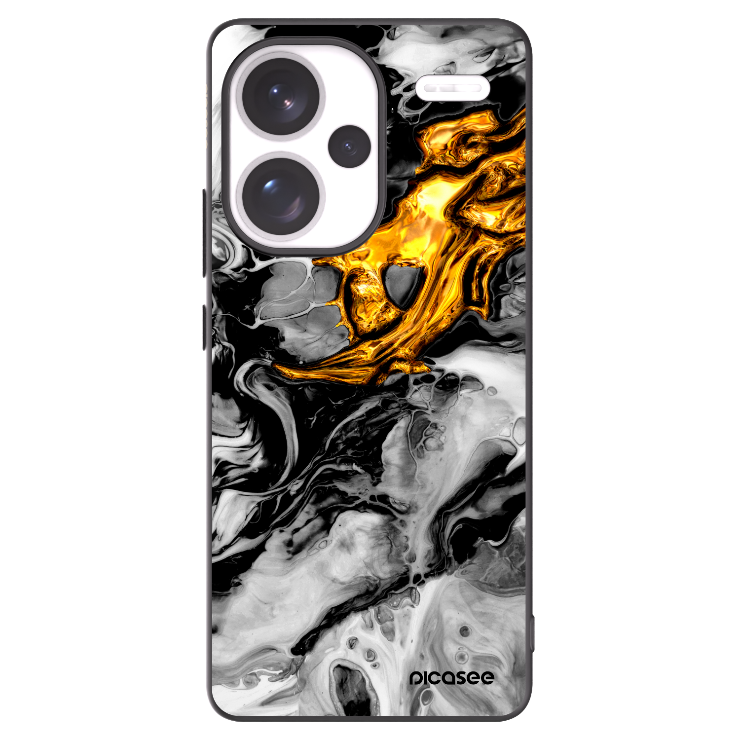 Picasee silikonski črni ovitek za Xiaomi Redmi Note 13 Pro+ 5G - Black Gold 2