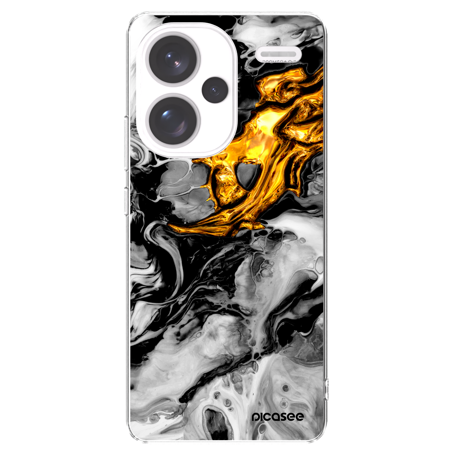 Picasee silikonski prozorni ovitek za Xiaomi Redmi Note 13 Pro+ 5G - Black Gold 2