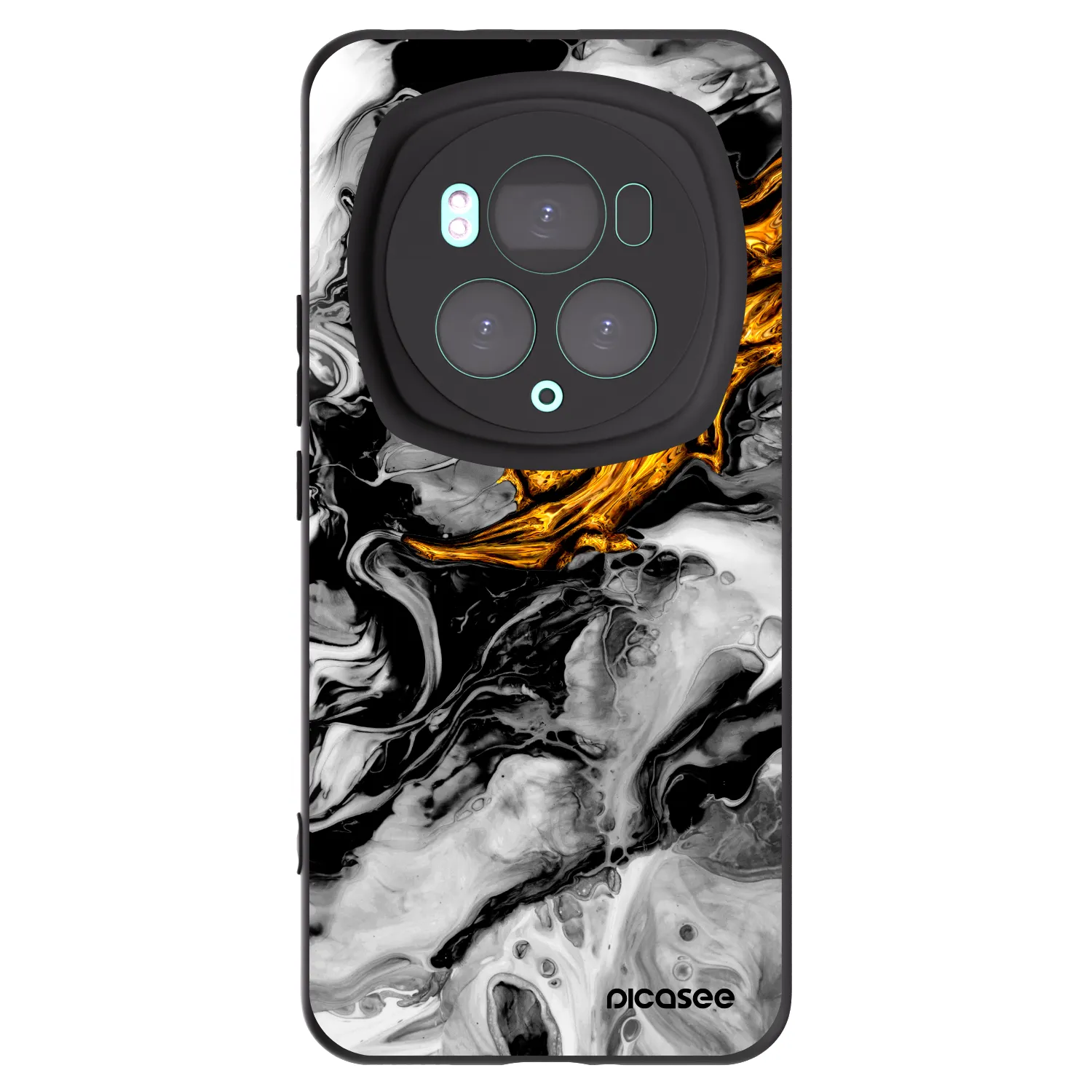 Picasee silikonski črni ovitek za Honor Magic6 Pro - Black Gold 2