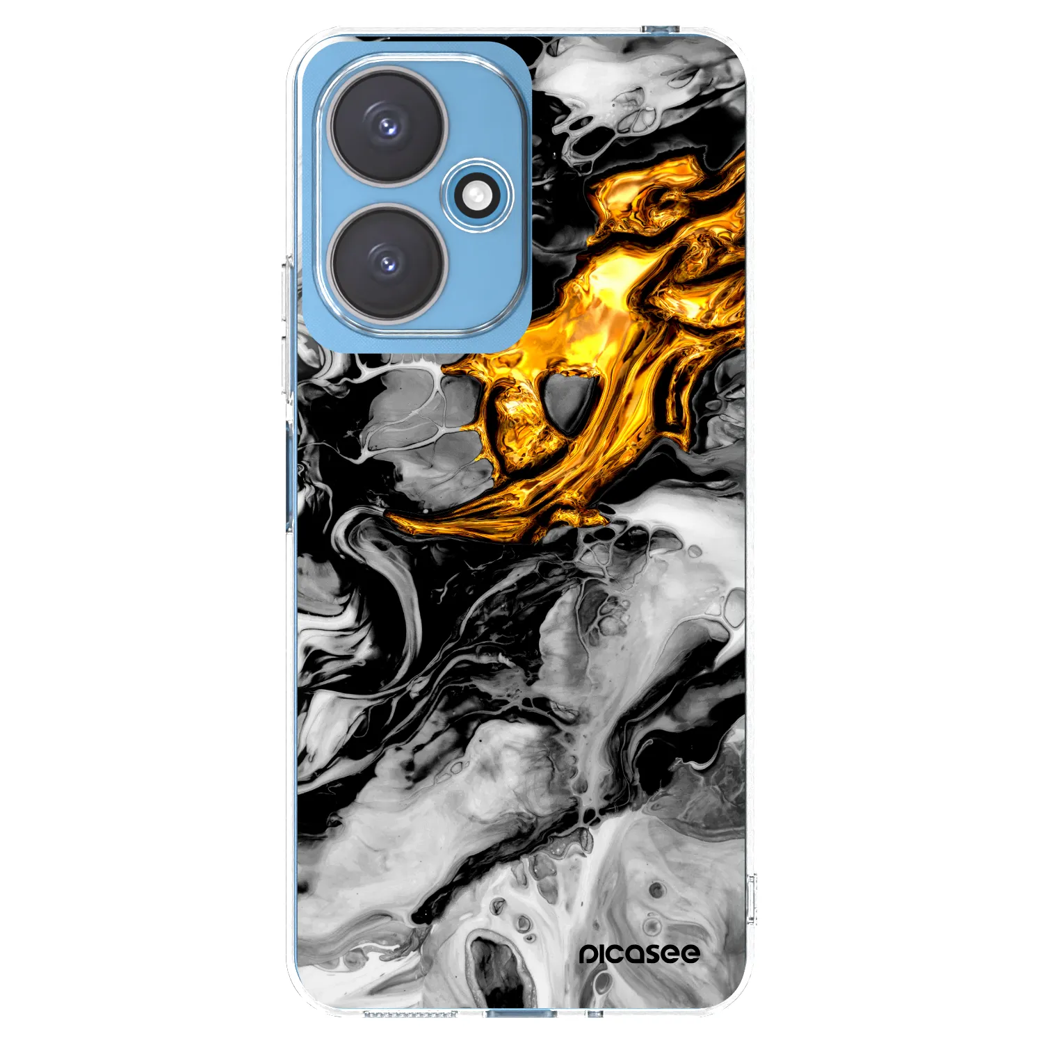 Picasee silikonski prozorni ovitek za Xiaomi Redmi 13C 5G - Black Gold 2
