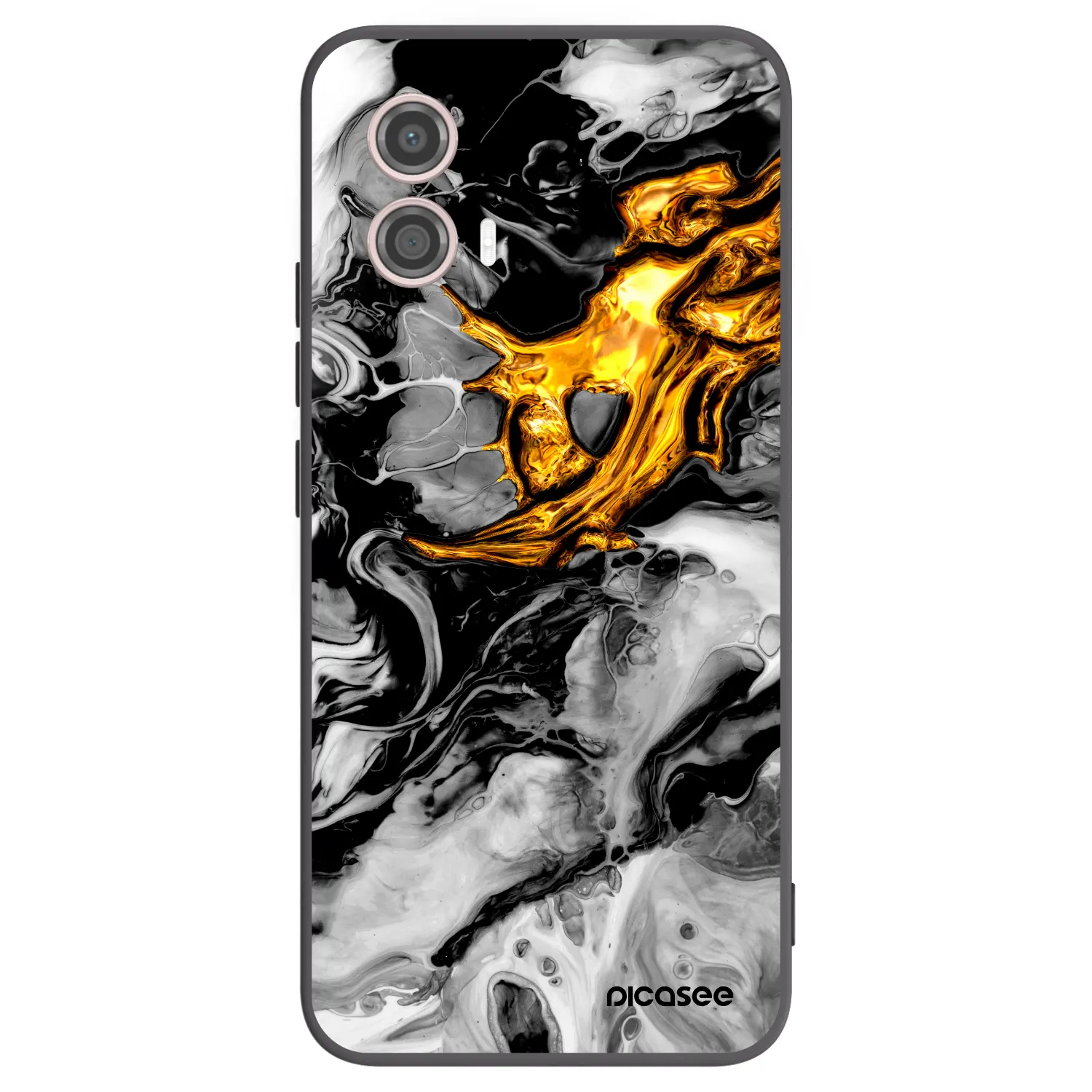 Picasee silikonski črni ovitek za Motorola Moto G53 5G - Black Gold 2