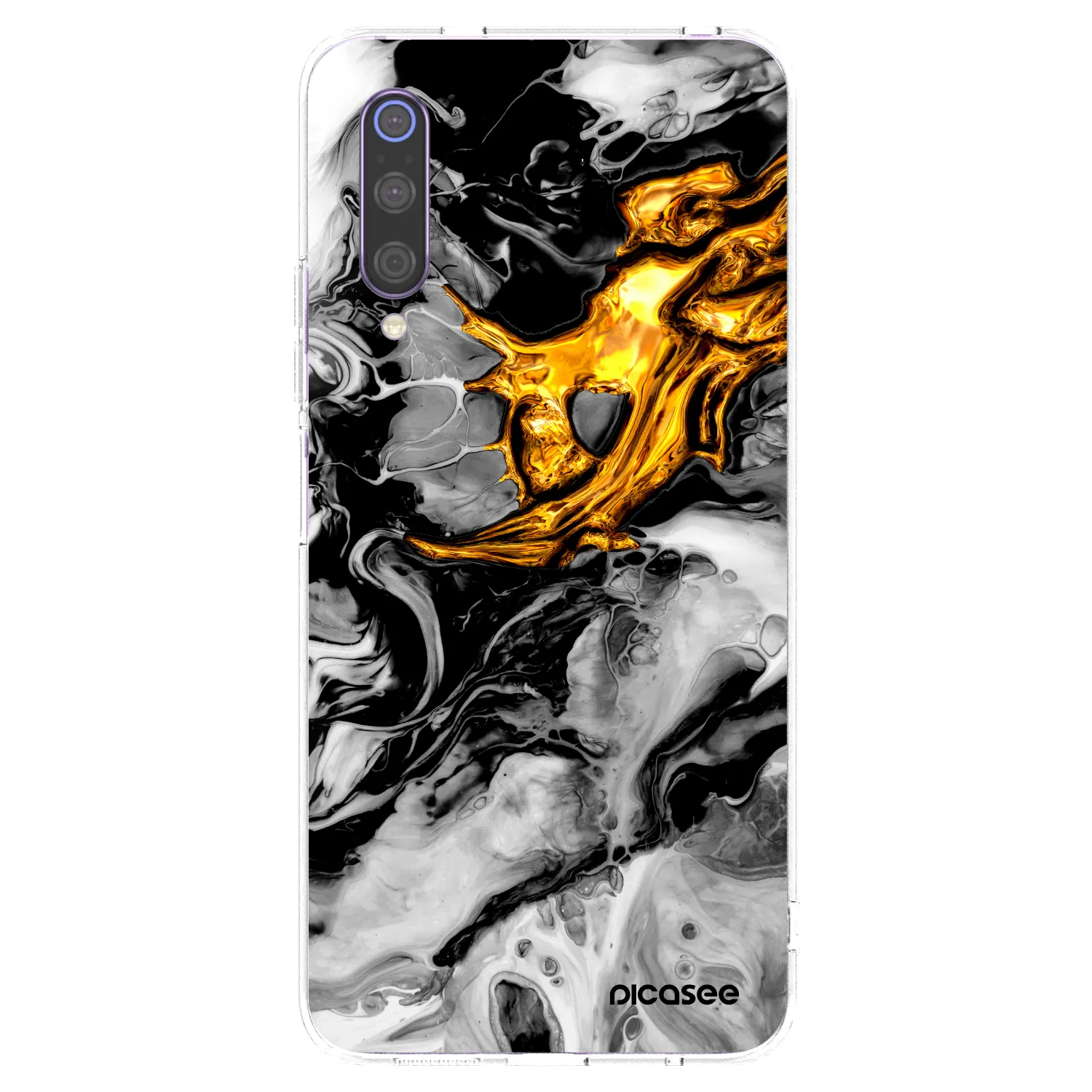 Picasee silikonski prozorni ovitek za Xiaomi Mi 9 - Black Gold 2