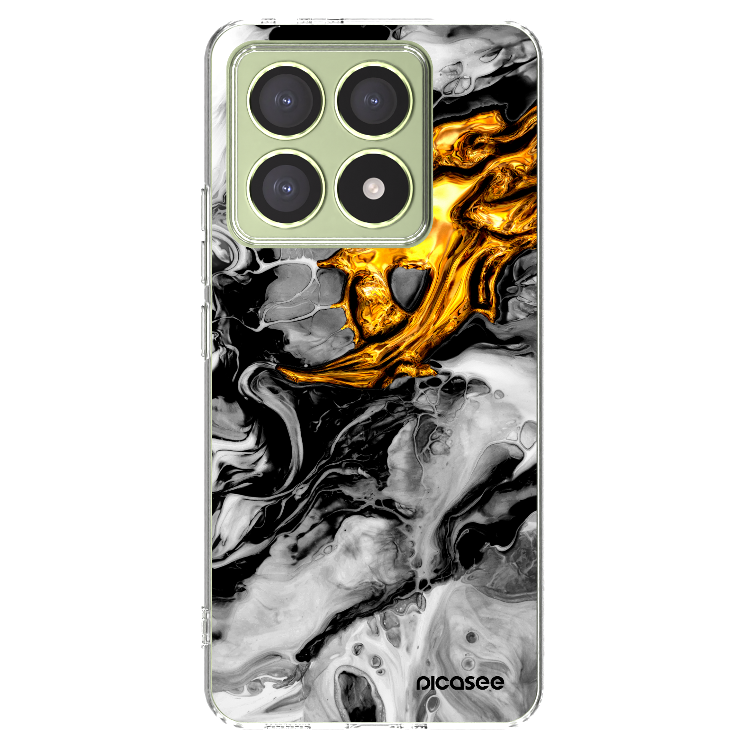 Picasee silikonski prozorni ovitek za Xiaomi 14T - Black Gold 2